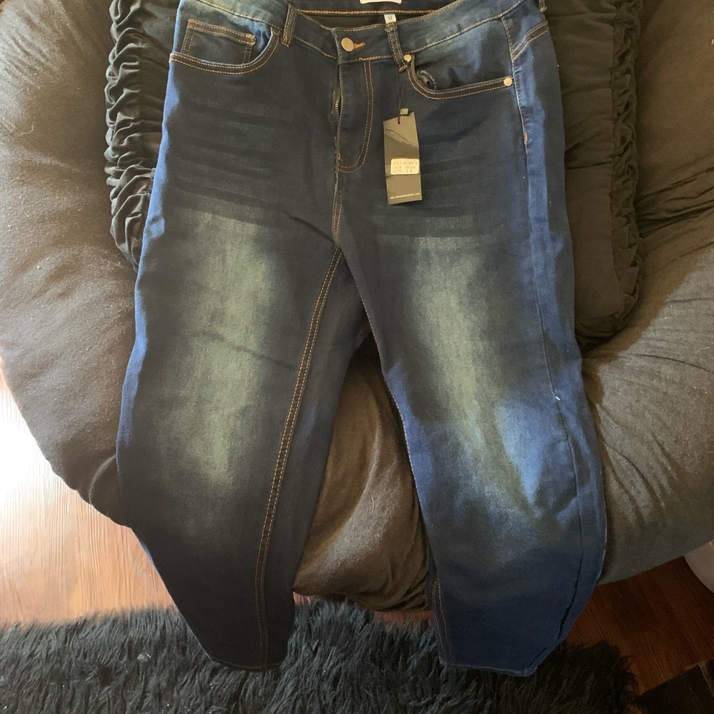 Dark denim jeans